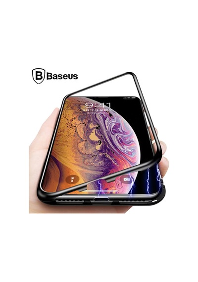 Baseus Apple Uyumlu iPhone Xs Max Arkasi Cam Manyetik Metal Frame Kilif 119550739 - Renk / Gümüs