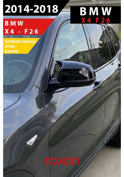 Bmw X4 F26 2014 2018 Batman & Yarasa Ayna Kapağı Parlak Piano Black Sport