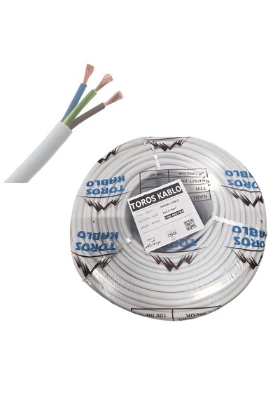 Toros Kablo Ttr 3 X 2.5mm² Cca Kablo H05 W-f 100 Metre Beyaz