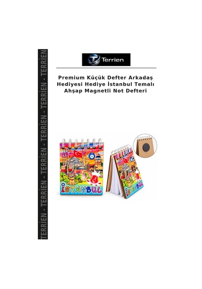 Premium Küçük Defter Arkadaş Hediyesi Hediye İstanbul Temalı Ahşap Magnetli Not Defteri Çok Renkli
