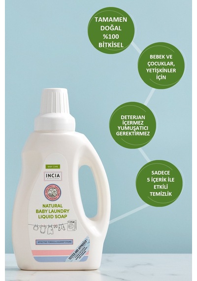 Incia Doğal Bebek Çamaşır Makinesi Sabunu 750Ml