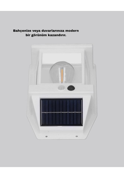 Mey İthalat Üç Modlu Güneş Enerjili Duvar Lambası 1800mah Bataryalı Ve Hareket Sensörlü Çok Renkli