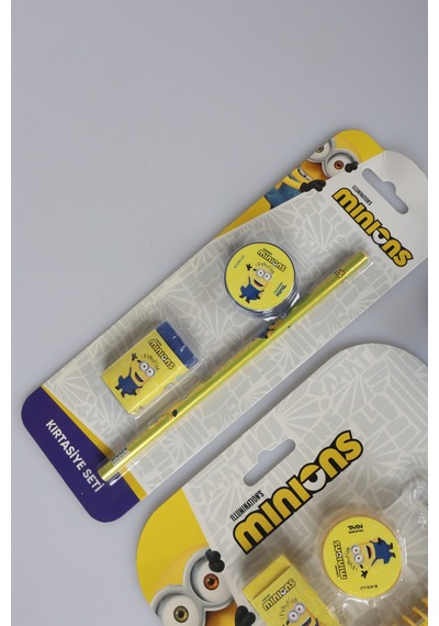 X Dekomus , Lisanslı Minions 11 Parça Kırtasiye Seti Silgi,kurşun Kalem,not Defteri,kalemtraş Diğer