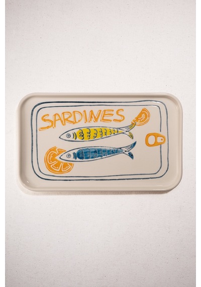 Pasabahce Sardines Dikdörtgen Seramik Servis Tabağı L - 1 Adet Cok Renkli