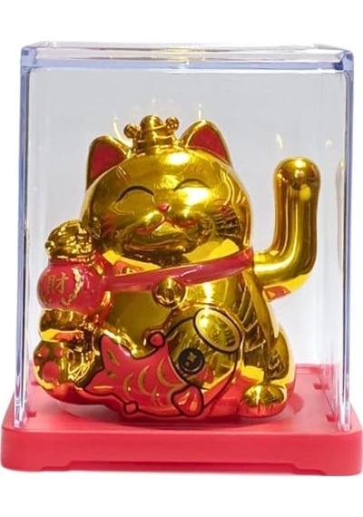 Maneki Neko El Sallayan Mini Şans Kedisi Gold Solar Güneş Enerjili 5x5cm F9gld09