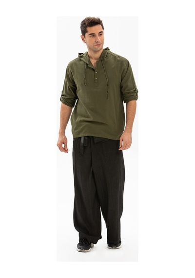 Eliş Şile Bezi Unisex Şile Bezi Balıkçı Pantolon Füme Fm