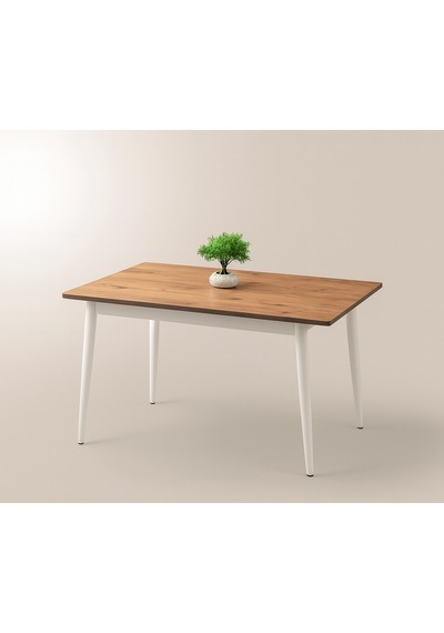 Yanlardan Açılır Büyüyen Yemek Masası Meşe-beyaz 75x80cm