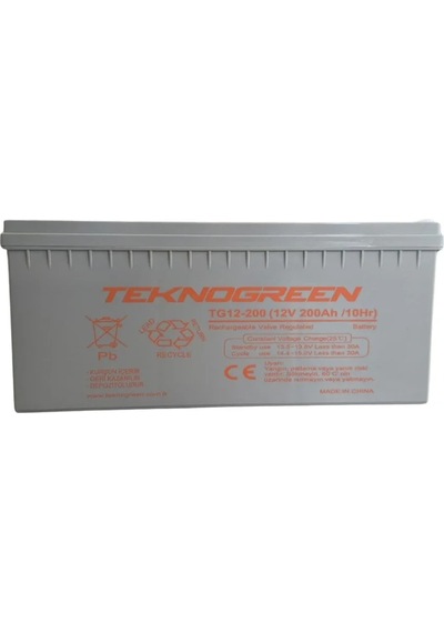 Teknogreen 200 Ah 12 Volt Jel Akü