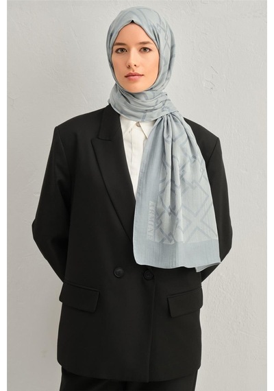 Armine Tencel İpek Zincir Desen Şal 3291 Gri