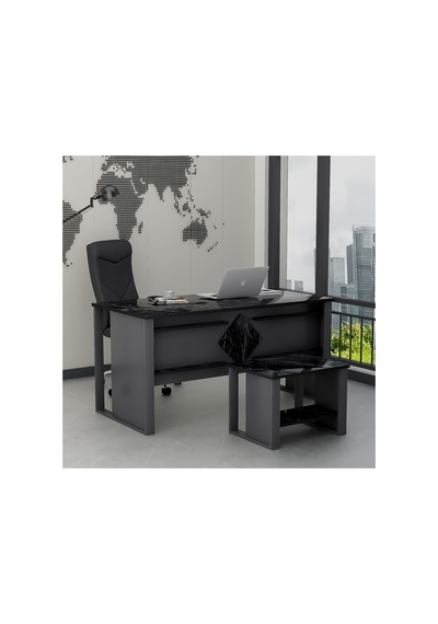 Prestij Sehpali Ofis Masası, Büro Takımı, Çalıma Masası, Sehpa Sandalye Ve Aksesuarlar Dahil Değildir Antrasit - Royal Mermer Prestij Sehpali Ofis Masası, Büro Takımı, Çalıma Masası, Sehpa Sandalye Ve Aksesuarlar Dahil Değildir Antrasit - Royal Mermer