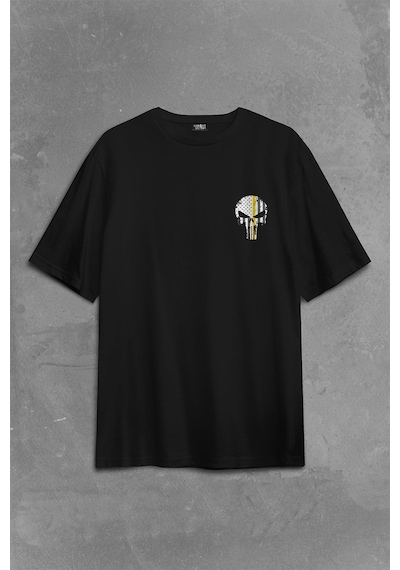The Crazy Punisher Cezalandırıcı Frank Castle Sırt Ön Baskılı Oversize Tişört Unisex T-shirt 001