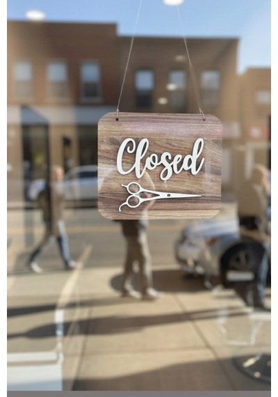 Ahşap Dekoratif Kesim Open-closed Yazılı Tabela