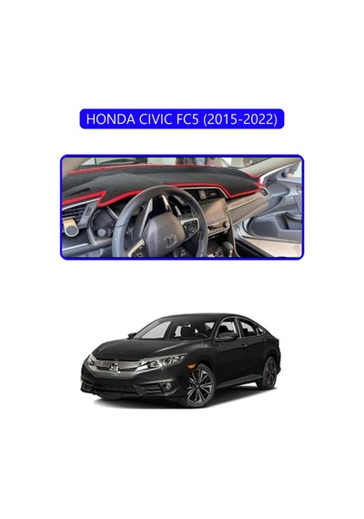 Honda Cıvıc Fc5 2015-2022torpido Koruma Halısı Mavi Kenar