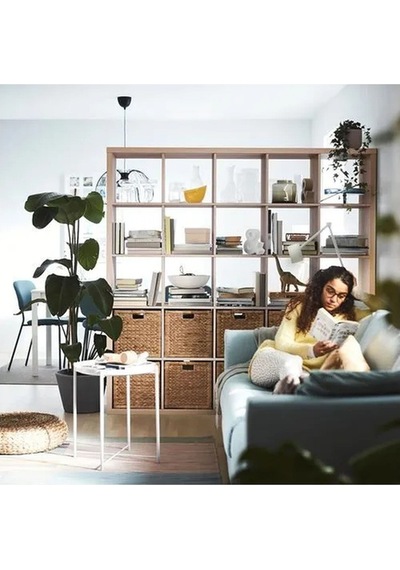 Ikea Kallax Açık Raf Ünitesi, Ağartılmış Meşe Görünümlü 182x182 Cm Meşe