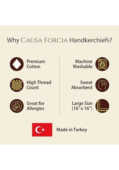 Causa Forcia Mmxx Pamuk Mendil Erkek Kalın Yumuşak 12'Li Paket Beyaz