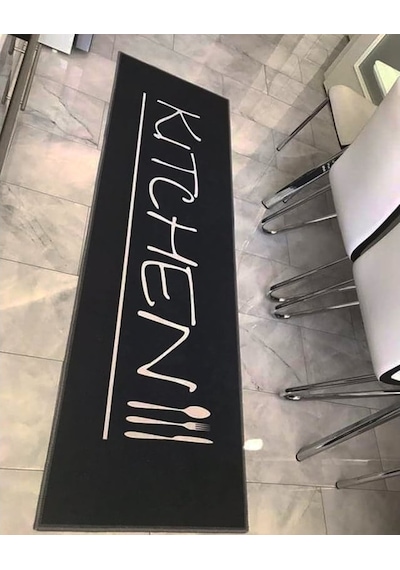 Kitchen Tezgah Önü Soğuk Geçirmez Kaymaz Taban Mutfak Halısı Düz (326584877)