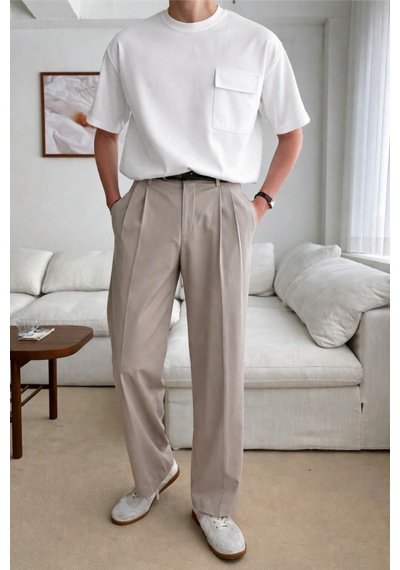 Tarz Cool Erkek Cepli Basic Tişört Oversize Modern Kesim Günlük Şık Stil Siyah