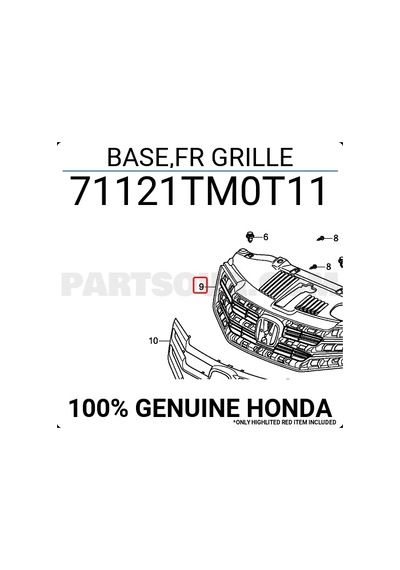 Honda City 2009 Yılında Çıkan Kasa Ön Panjur İç Oem No: 71121tm0t01