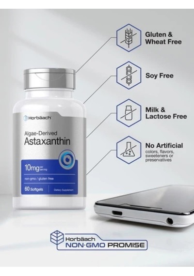 Astaxanthin 10mg Per Serving 60 Softgels