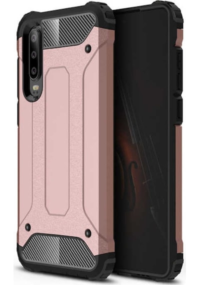 Noktaks - P30 Uyumlu - Kılıf Çift Katman Zırh Tank Crash Military Kapak - Rose Gold Rose Gold