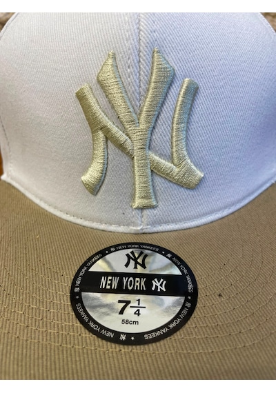 Hamze Ny New York Nakış Hip-hop Snapback Rapper Basket Beyzbol Şapka Cap Beyaz - Bej