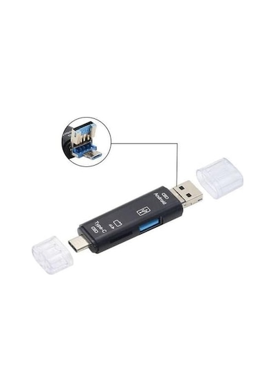 Px-5068 3 İn 1 Type-c Ve Micro Usb Otg Micro Sd Kart Okuyucu, Tf Hafıza Kartı Çevirici Adaptör, Android Telefon Tablet Usb-c Veri Aktarım Dönüştürücü