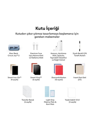 Cricut 2012185 Joy 2 Başlangiç Paketi Kesi Ci Maki Ne + Sarf Malzemeleri Paketi