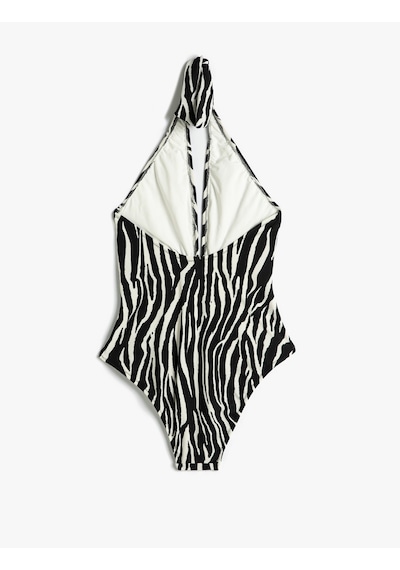 Koton Halter Yaka Mayo Zebra Desenli Derin V Yaka Pencere Detaylı Siyah Çizgili 4sak20110mm Siyah Koton Halter Yaka Mayo Zebra Desenli Derin V Yaka Pencere Detaylı Siyah Çizgili 4sak20110mm Siyah