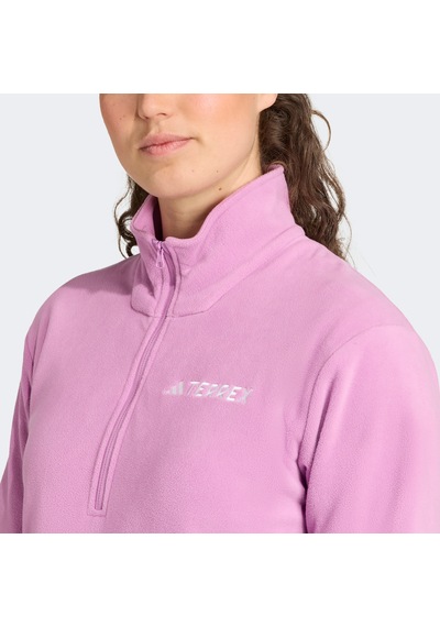 Adidas Multi Essentials 1-2 Zip Fleece Kadın Mor Yürüyüş Polar Düz Jm3120 Pembe