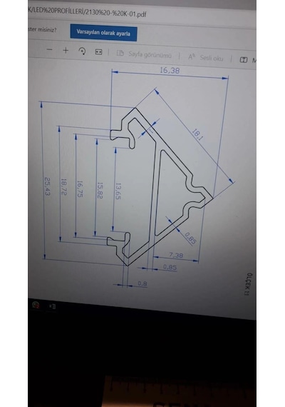 90 Derece Lineer Alüminyum Boş Kasa Profil - Led Bar Boş Kasa 100 Cm