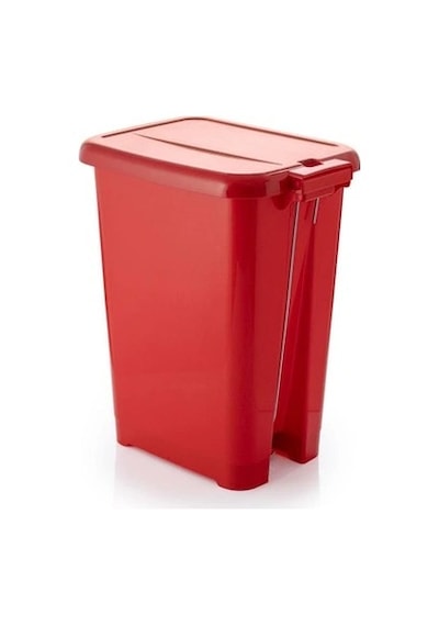 Ceymop Pedallı Kırmızı Slim Çöp Kovası 50 L Kırmızı
