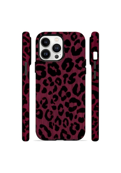 Velvoria Valestra Fuşya Leopar Apple iPhone Uyumlu 14 Pro Darbe Korumalı Kılıf Valestra Select - Fuşya Leopar