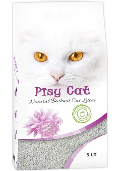 Pisy Cat Yeşil Elma Kokulu Tozsuz Topaklaşan İnce Bentonit Kedi Kumu 5 L