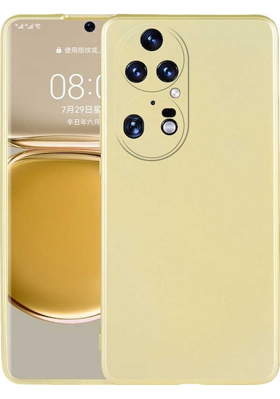 Nourthkiingdom Huawei P50 Pro Kılıf Nrtk Premier Silikon Kapak - Gold Gold