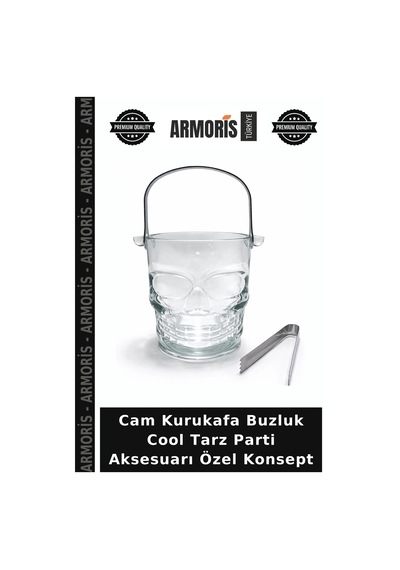 Cam Kurukafa Buzluk Cool Tarz Parti Aksesuarı Özel Konsept Şeffaf