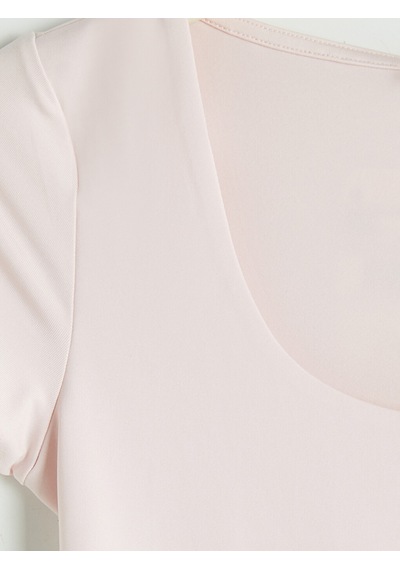 Lcw Vision Pembe U Yaka Kadın Çıtçıtlı Body