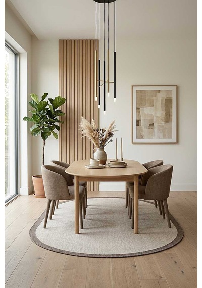 Natura Sisal Hasır Görünümlü Çerçeveli Oval Halı Ntr03 Kahve-krem