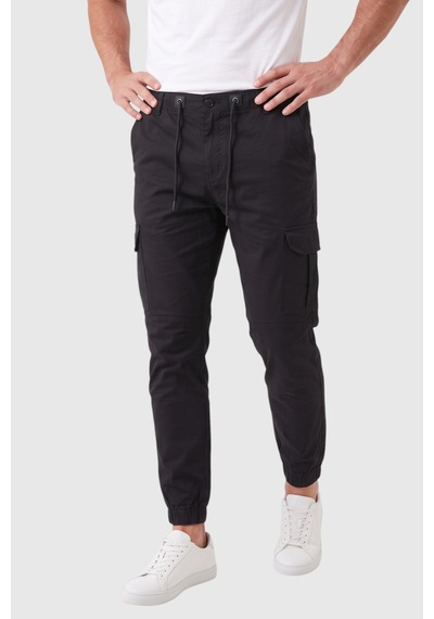 Deepsea Erkek Slim Fit Likralı Siyah Kargo Cepli Jogger Pantolon İpli Bel Lastikli Paça 2600589 Deepsea Erkek Slim Fit Likralı Siyah Kargo Cepli Jogger Pantolon İpli Bel Lastikli Paça 2600589