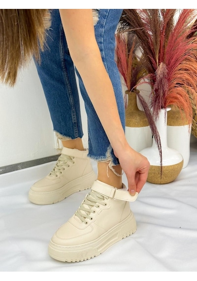 Erva'nın Butiği Ten Cilt Force Kadın Bağcıklı Sneakers-4941