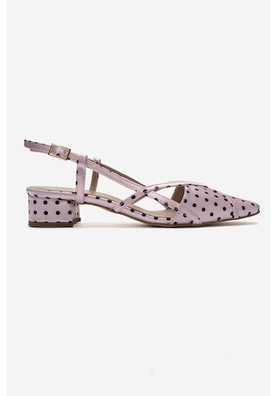 Luvi Shoes Olena Pembe Siyah Puantiyeli Kadın Topuklu Sandalet
