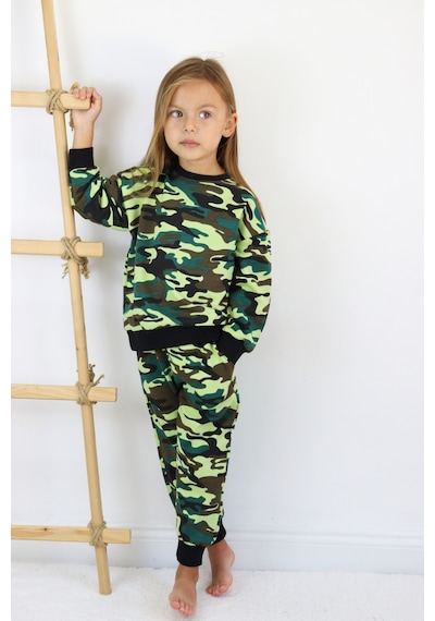 Harika Kids Kız-erkek Unisex Çocuk İki İplik Kumaş Orta Kalınlıkta Nakışlı Örme Basic Eşofman Takımı 001