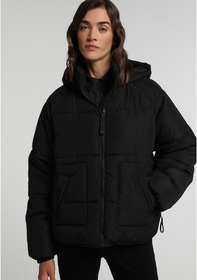 Colin's Colins Regular Fit Kapüşonlu Fermuarlı Astarlı Su Geçirmez Kadın Siyah Mont Cl1081512 Q1.v1 Blk