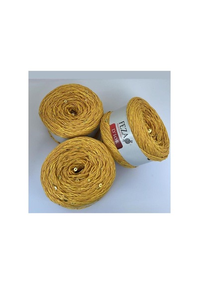 Pullu Örgü Ipi Sarı 704-cotton-pamuk Ince Pullu Örgü Ipi % 75 Pamuk 100 Gr 310 M D'ior 1 Adet