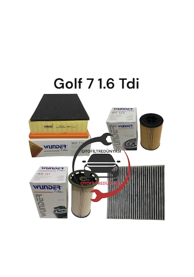 Volkswagen Golf 7 1.6 Tdi Wunder Filtre Bakım  Seti(4lü)
