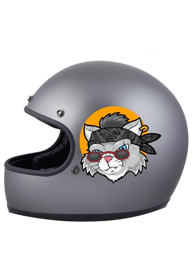Gözlüklü Kedi Sticker - Araba Oto Motosiklet Karavan Cam Sticker - 00247 15x15 Cm