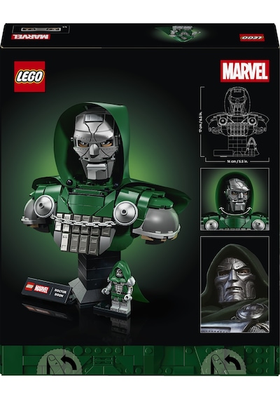 LEGO® ǀ Marvel Doktor Doom Büstü 76345 - Yetişkinler için Minifigür İçeren Dekoratif Model Yapım Seti (379 Parça)