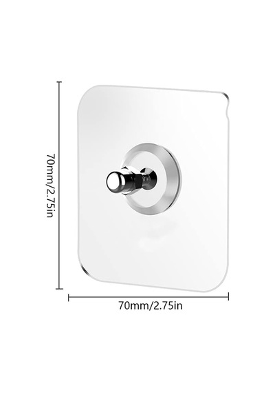 Kendinden Yapışkanlı Vida, 20'li Set, 6 Kg Taşıma Kapasiteli, 60x60mm Şeffaf Siyah