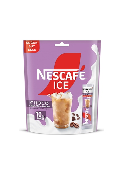 Nescafe Ice Choco Çikolata Aromalı Çözünebilir Kahve 10,6g 10'lu Paket 10x6 Diğer