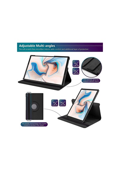 Samsung Galaxy Tab A9+ Plus 11 Inç Tablet Uyumlu 360 Döner Pu Deri Kılıf Seti Sm-x210 Kılıf