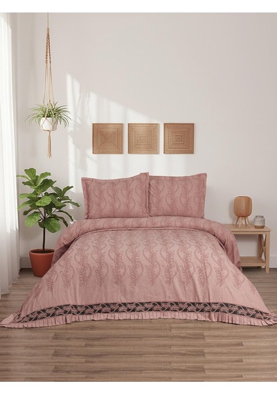 Sara 3 Parça Pudra Pike Takımı 240 X 260 Cm Pembe